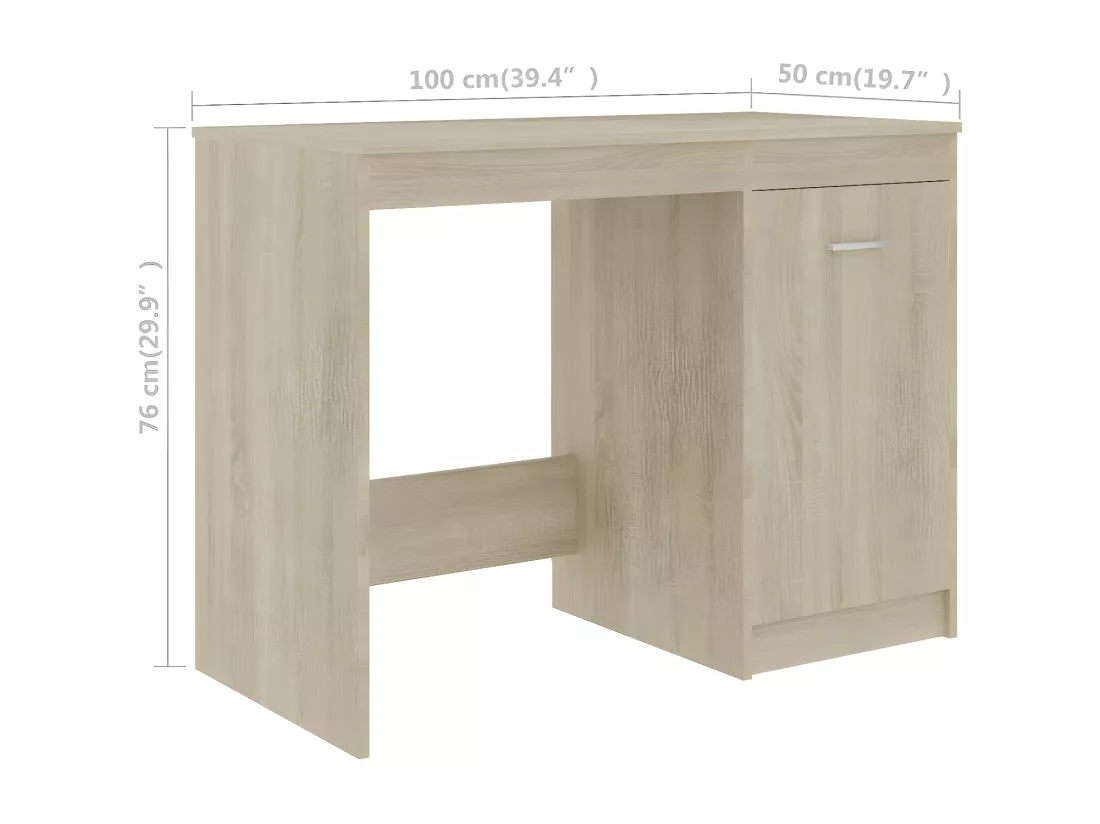 Bureau Chêne sonoma 140x50x76 cm Aggloméré
