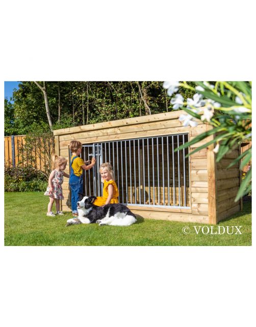Voldux Hondenhok Luna - Hondenhok - 260x130x132 cm Bruin