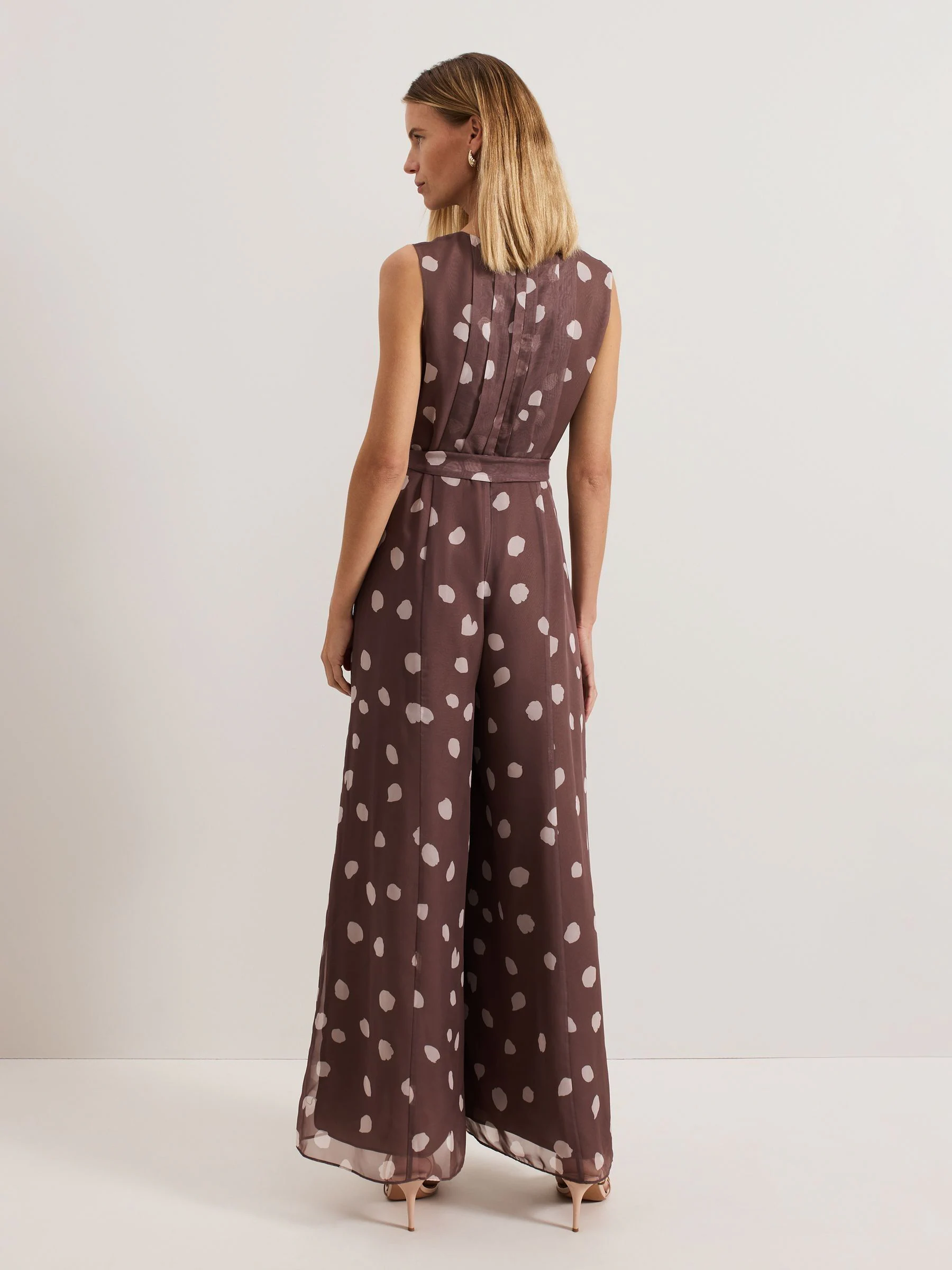 Phase Eight Maxine Spot Chiffon Jumpsuit
