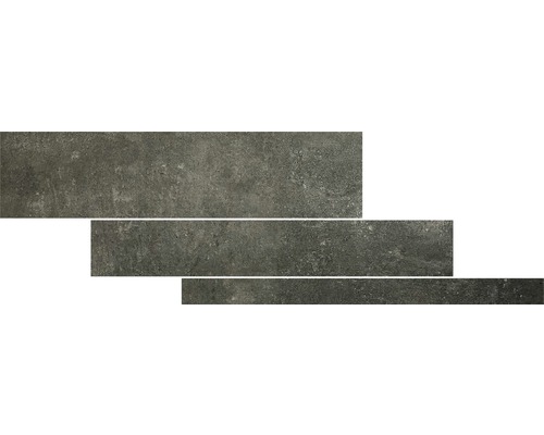 Porseleinen steengoed wand- en vloertegel HOMEtek zwart gemengd formaat mat 5/10/15 x 60 cm