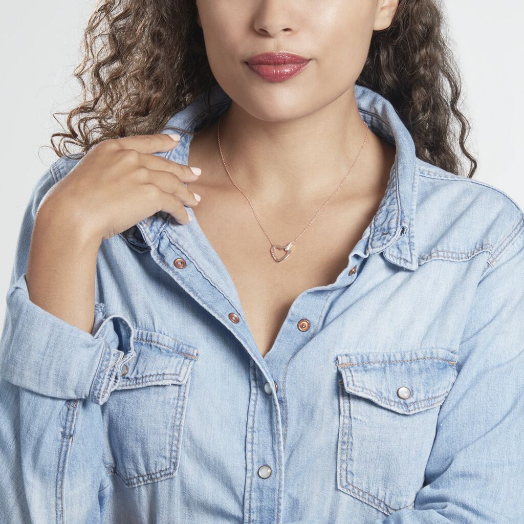 Collier Elanda Argent Rose Oxyde De Zirconium
