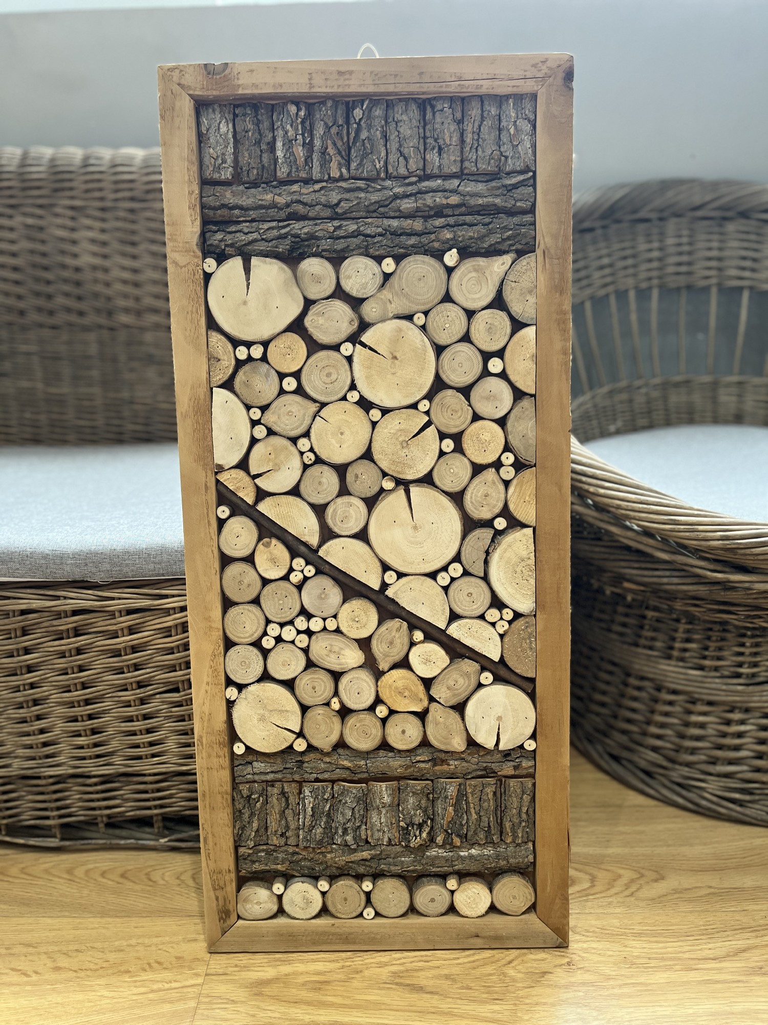 Holzbild, natur, H 80 cm, B 35 cm, T 2 cm von fischer's lagerhaus