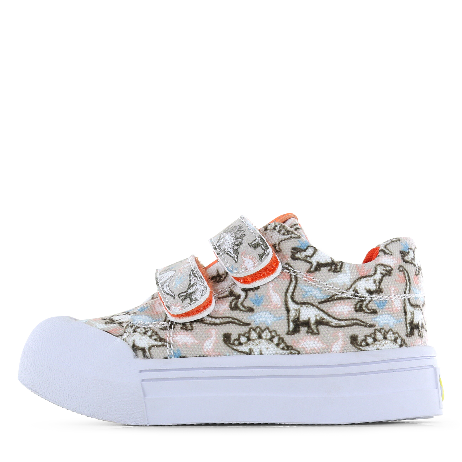 Go Banana‘s sneaker klittenband - Beige Dino Canvas | Jongens schoenen