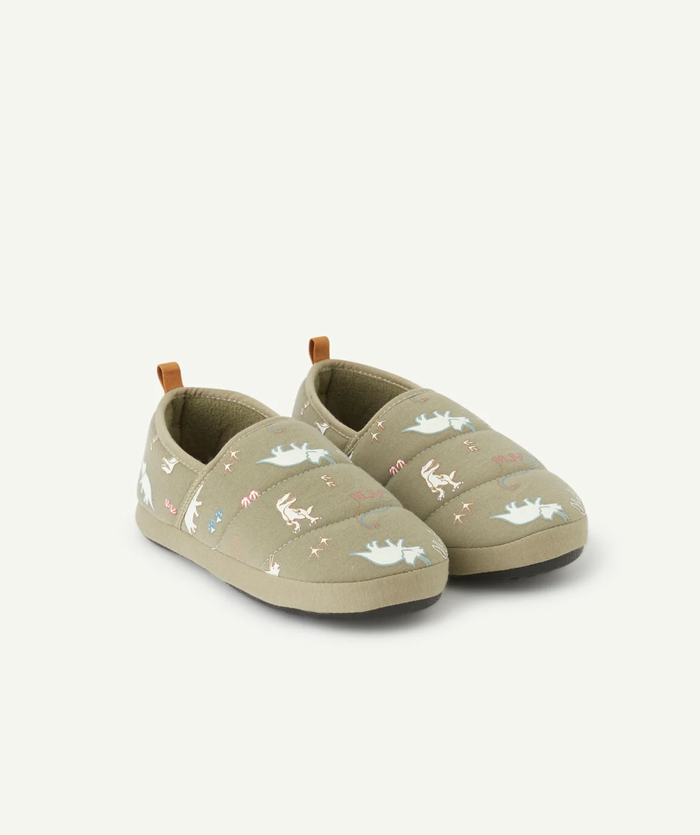 CHAUSSONS GARÇON BRILLANTS DANS LE NOIR THÈME DINOSAURES
