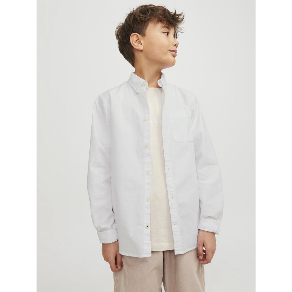 Køb Jack & Jones Junior White Jjeoxford Skjorte L/S Noos Jnr