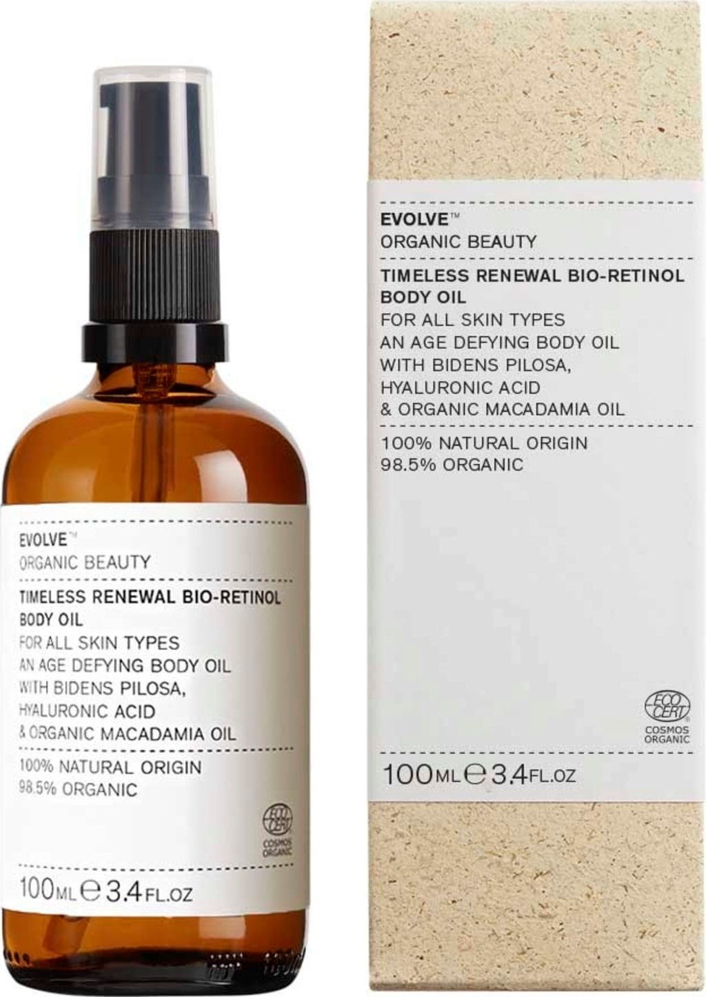 Evolve Organic Beauty  Timeless Renewal Bio-Retinol Body Oil, 100 ml