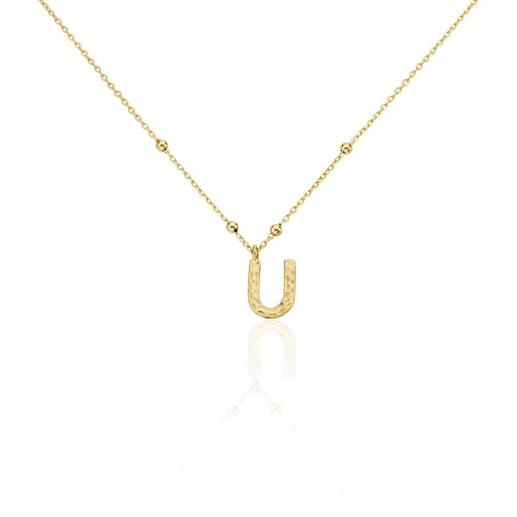 Collier Plaqué Or Jaune Lettra
