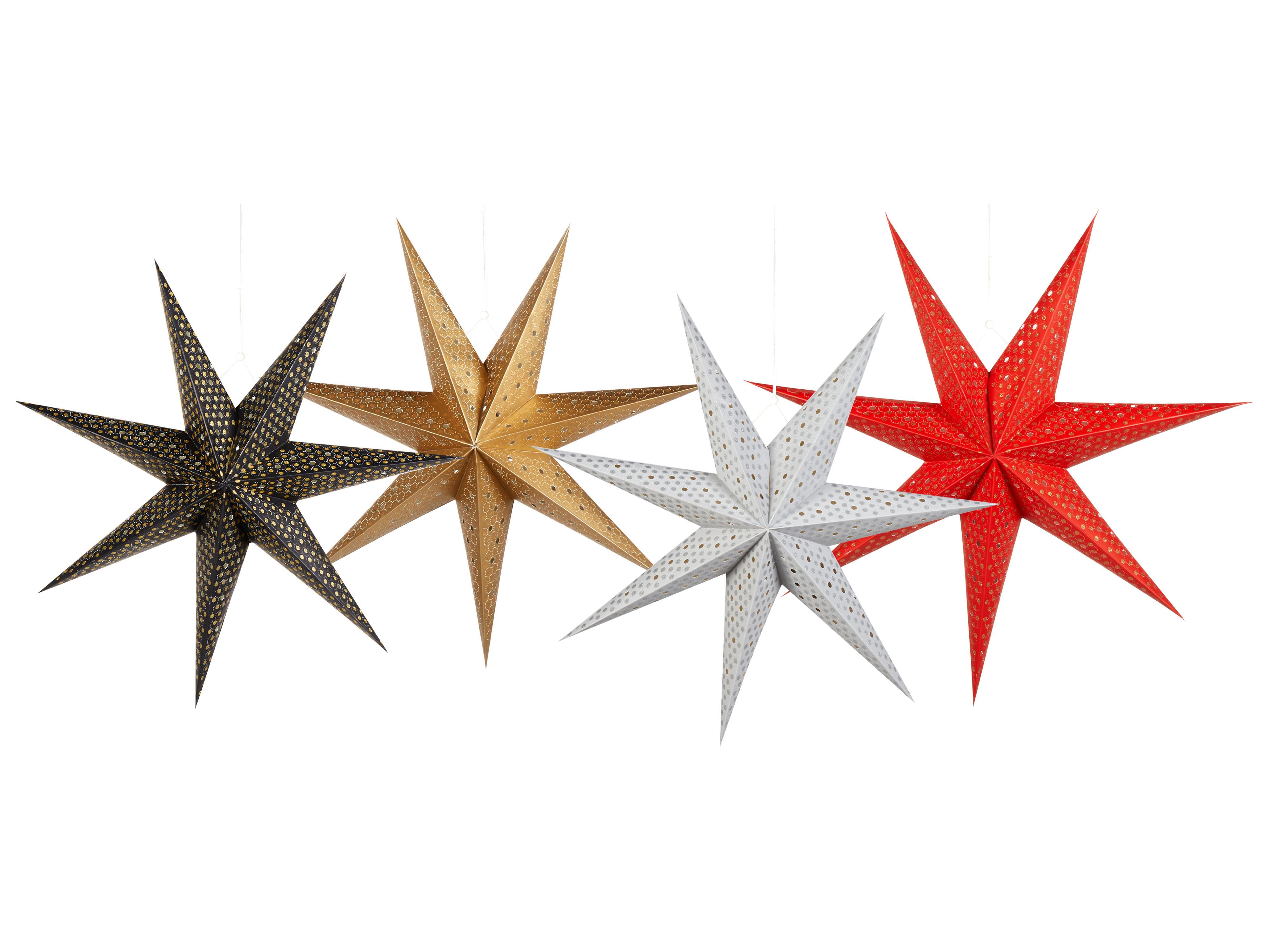 Set van 4 hangende decoraties LED KAMET Ster 60 cm Meerkleurig