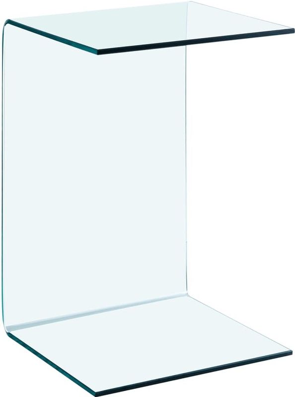 vidaXL - Bijzettafel - Transparant - Geharde Glas - 40x40x60 cm