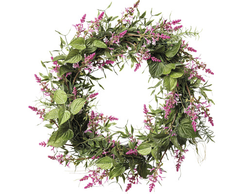 Kunstplant lavendel gemengde krans roze 45 cm