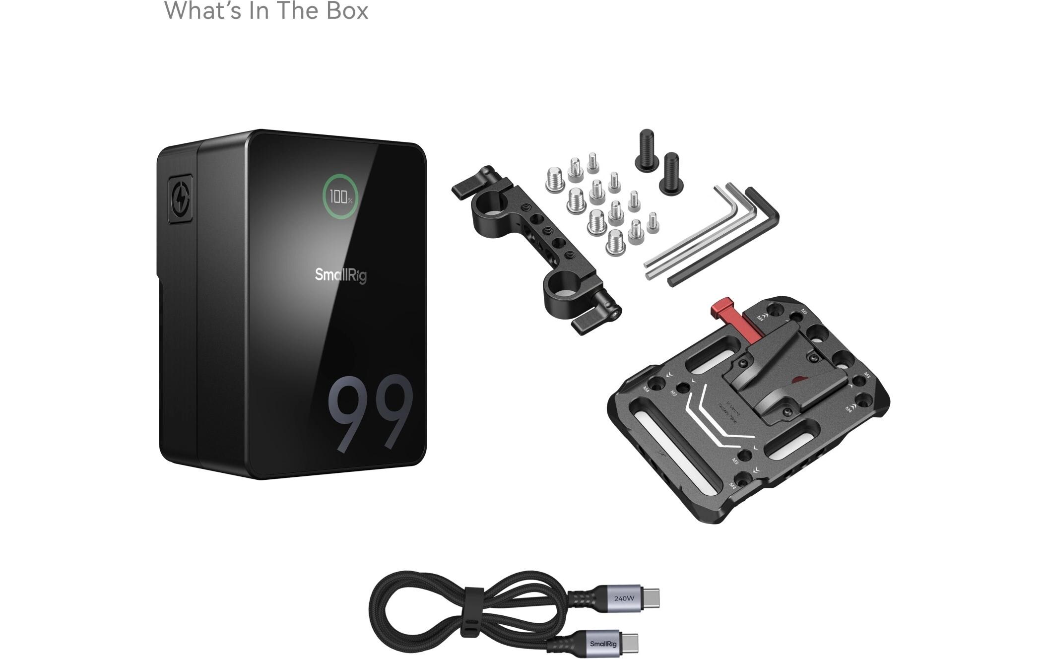 Videokamera-Akku VB99 Pro Kit Akkuplatte mit Stangeklemme<br>V-Mount-Akku mit Akkuplatte