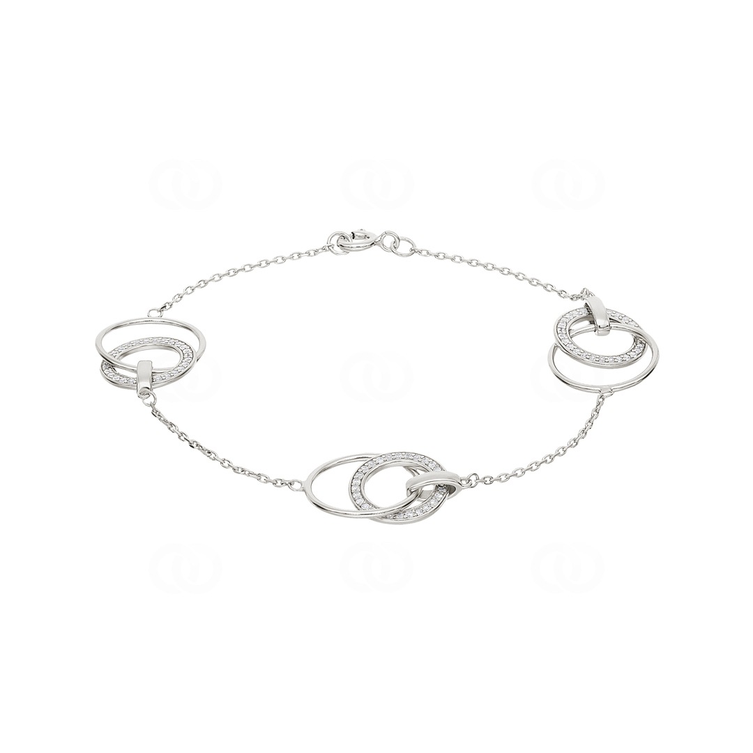 Armband 925 Silber rhodiniert mit Zirkonia 18cm
