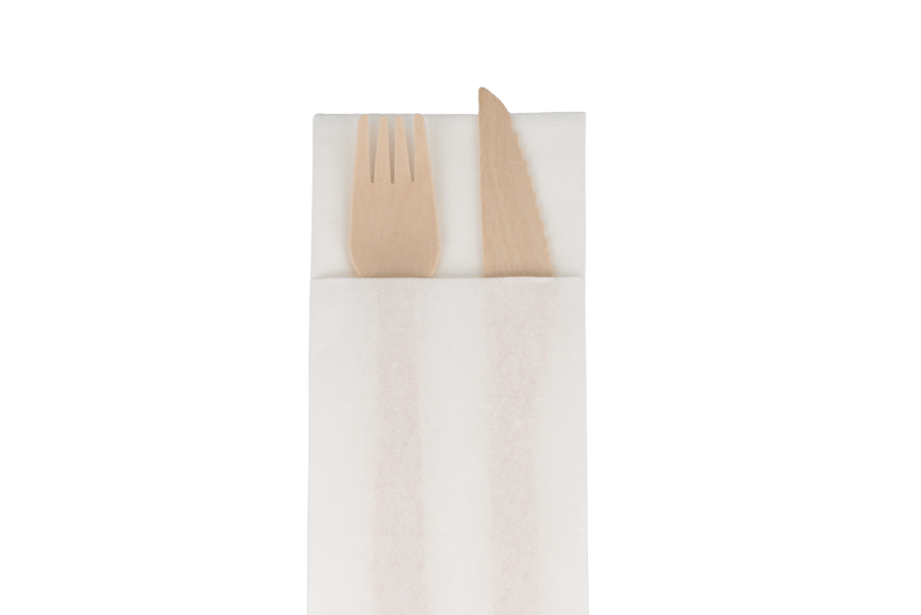Servet airlaid bestekvouw 32x40cm wit