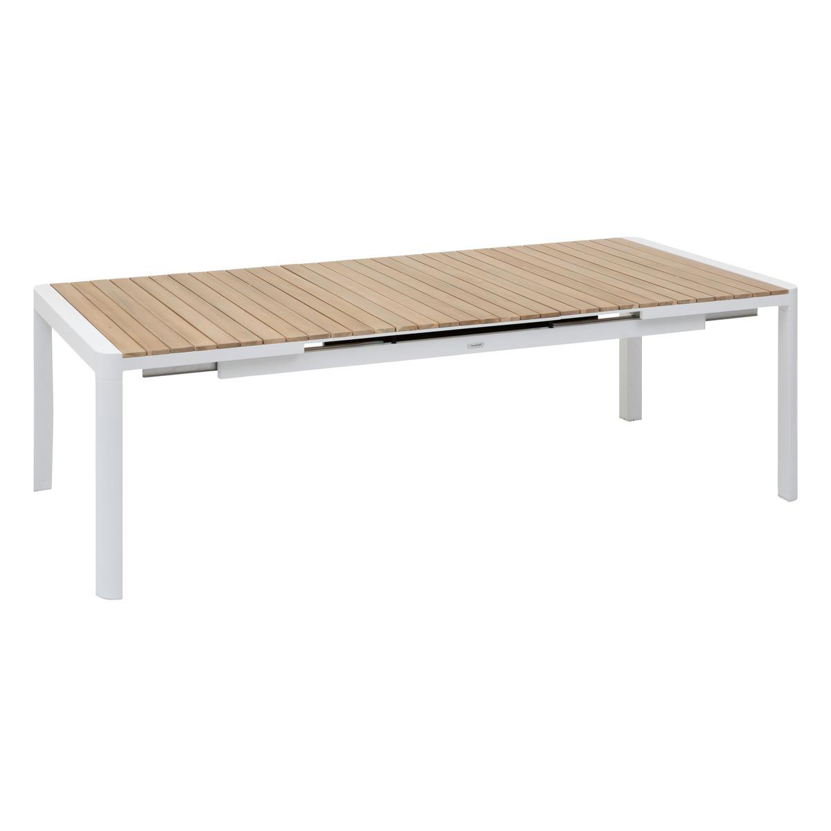 TABLE PARADIZE EXTENSIBLE RECTANGLE ACACIA BLANC 12 PLACES