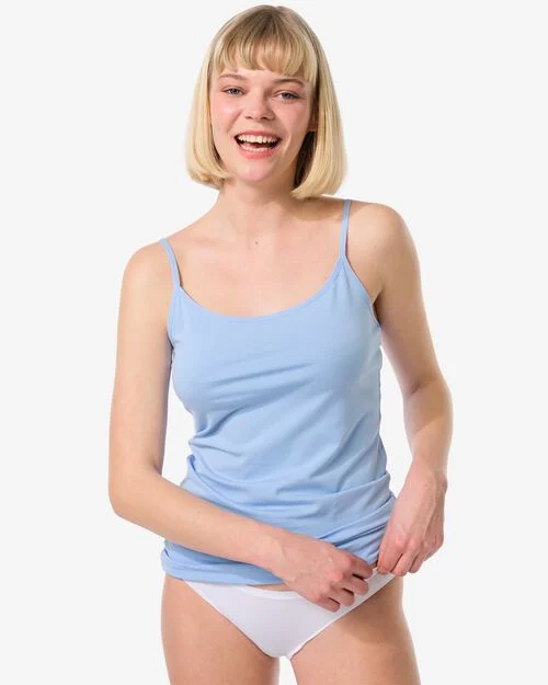 débardeur femme coton bleu