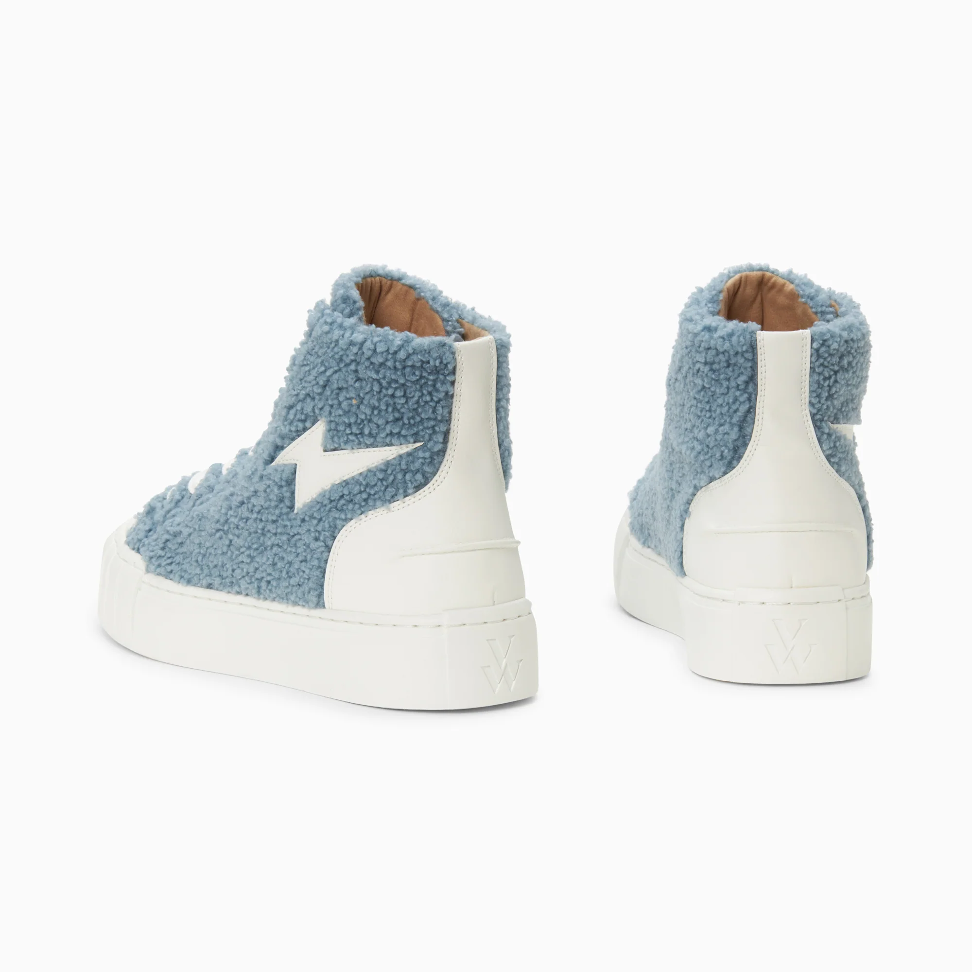 Sneakers-Baskets éclair Alba montantes bleu-gris