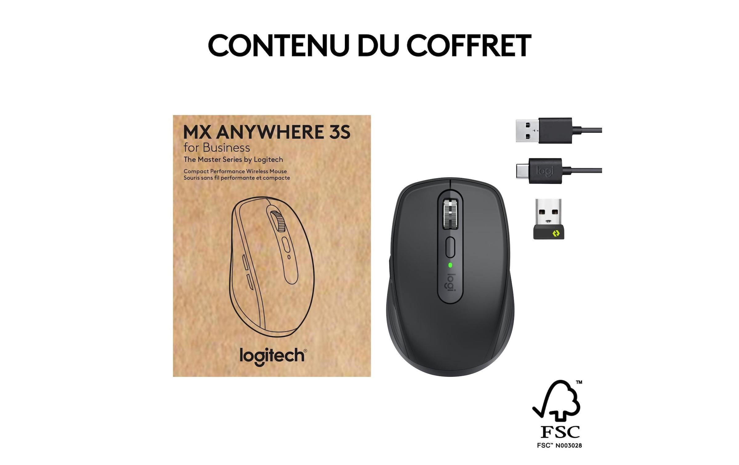Logitech Maus »Maus MX Anywhere 3s for Business Graphite« kabellos
