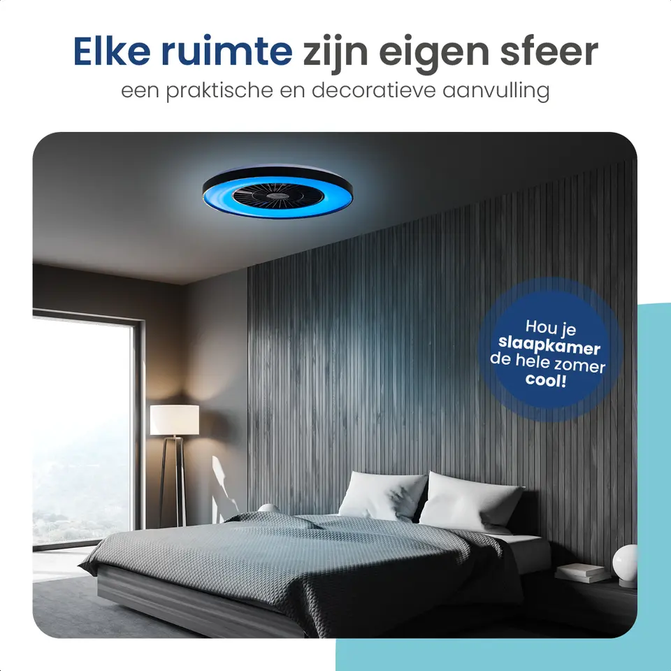 Gologi Plafondventilator met Verlichting - Ø60 cm - LED RGBW - 6 Standen