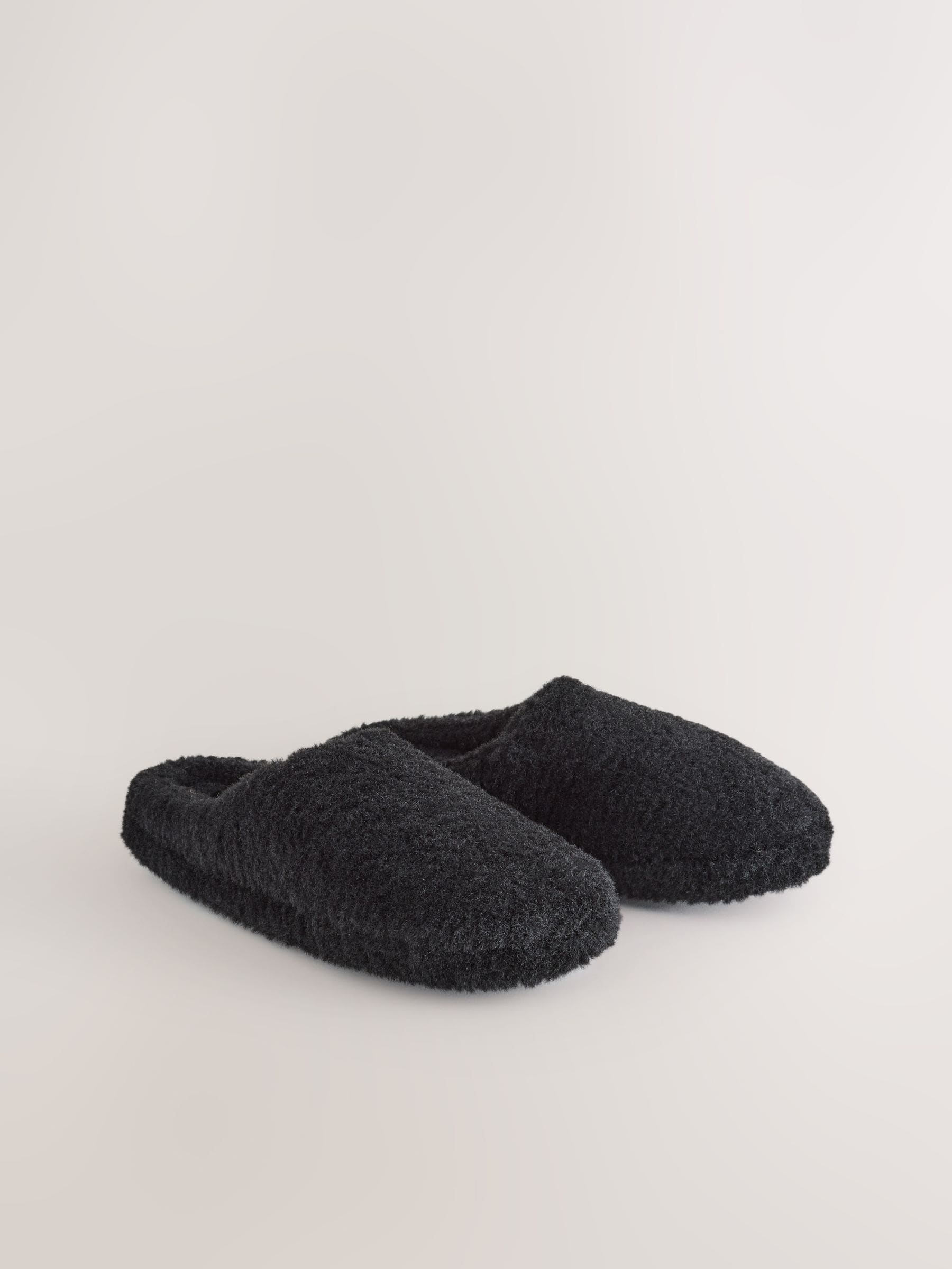 Zwart - Pantoffels met imitatiebont