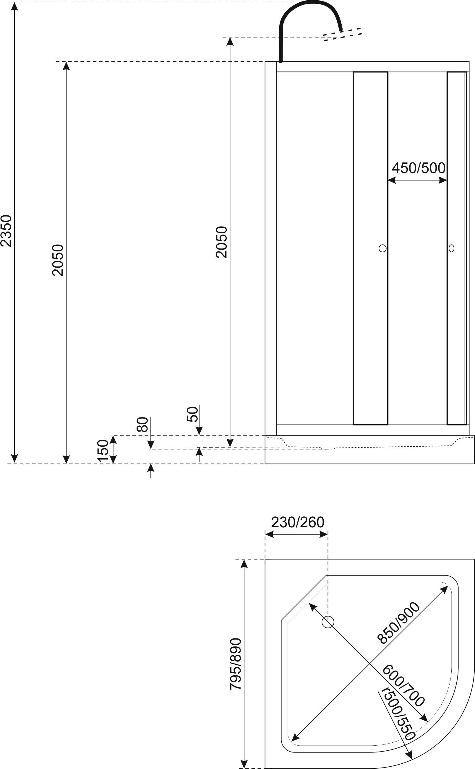 SaniGoods Beauty complete douchecabine 90x90cm kwartrond