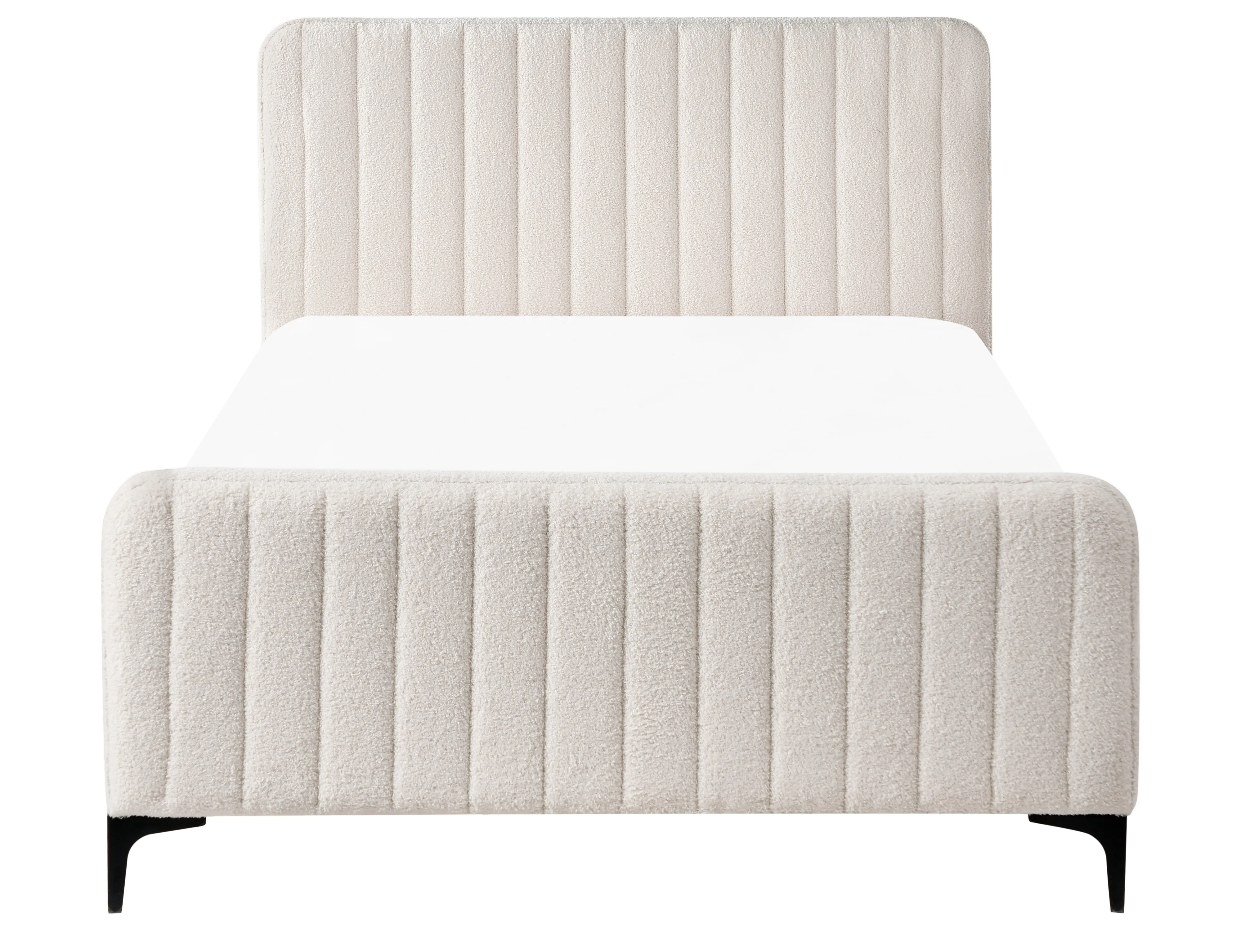 Bed Bouclé LUNAN 120 x 200 cm Gebroken wit