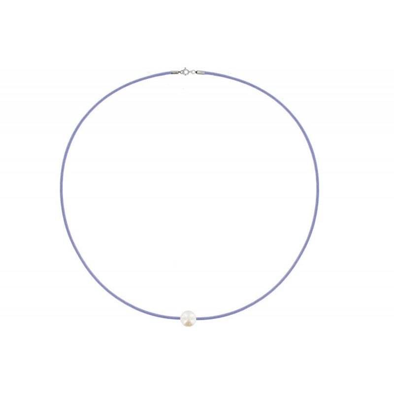 Set Collier et Bracelet Lien La Perle Blanche des Poulettes - Colors - Violet