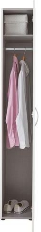 Kledingkast - Wit - Aluminium Grepen - 30x54x185 cm
