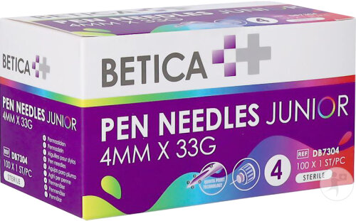 Betica Aiguilles Stylo Inj Junior 4mm x 33g 100 Pièces