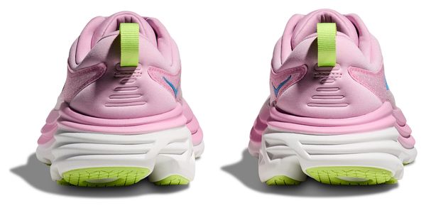 Chaussures Running Hoka Bondi 8 Large D Rose/Bleu/Vert Femme