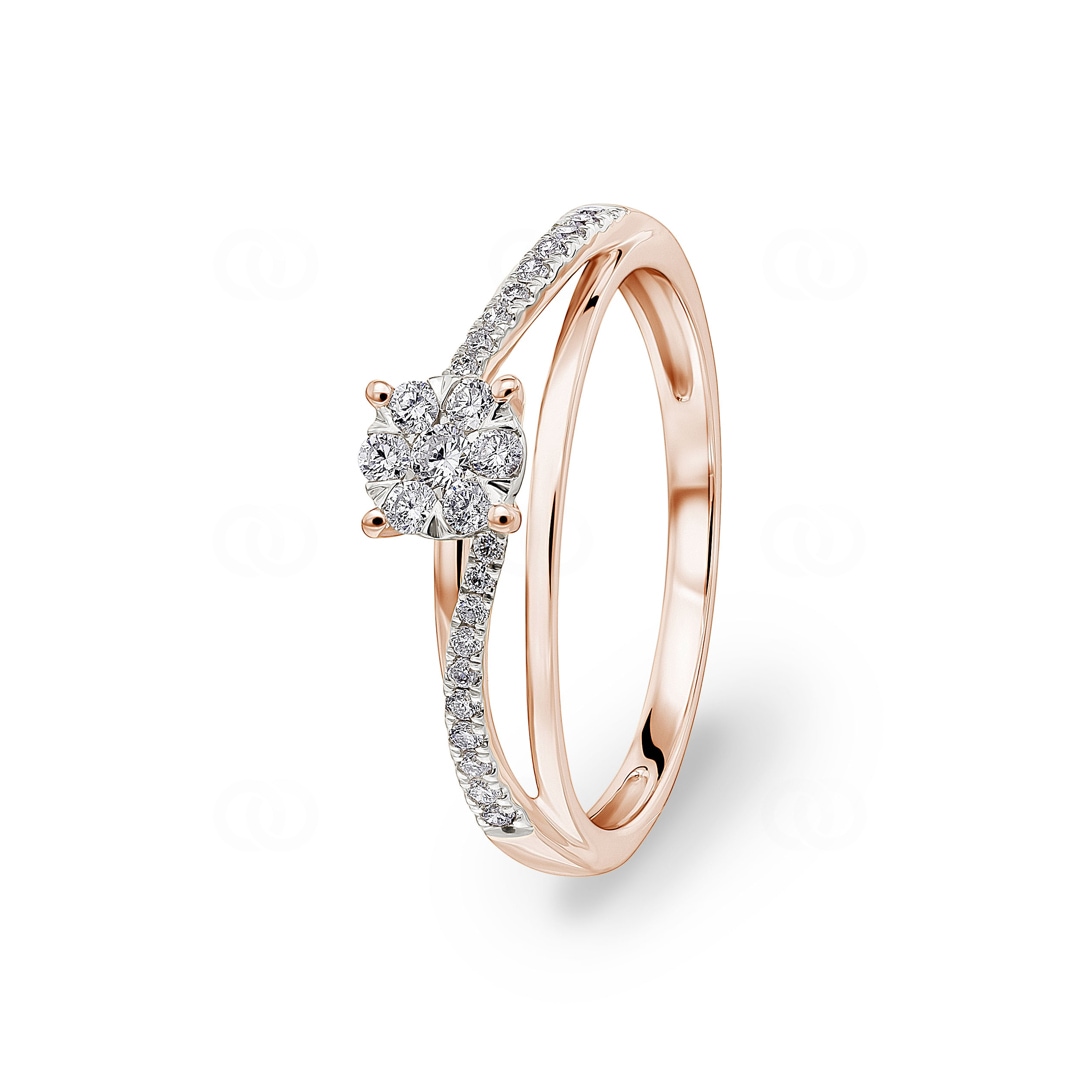 0.23 Karat Diamantring 750/18 K Roségold