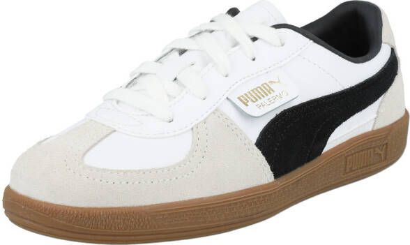 Puma Palermo leren sneakers wit lichtgrijs zwart
