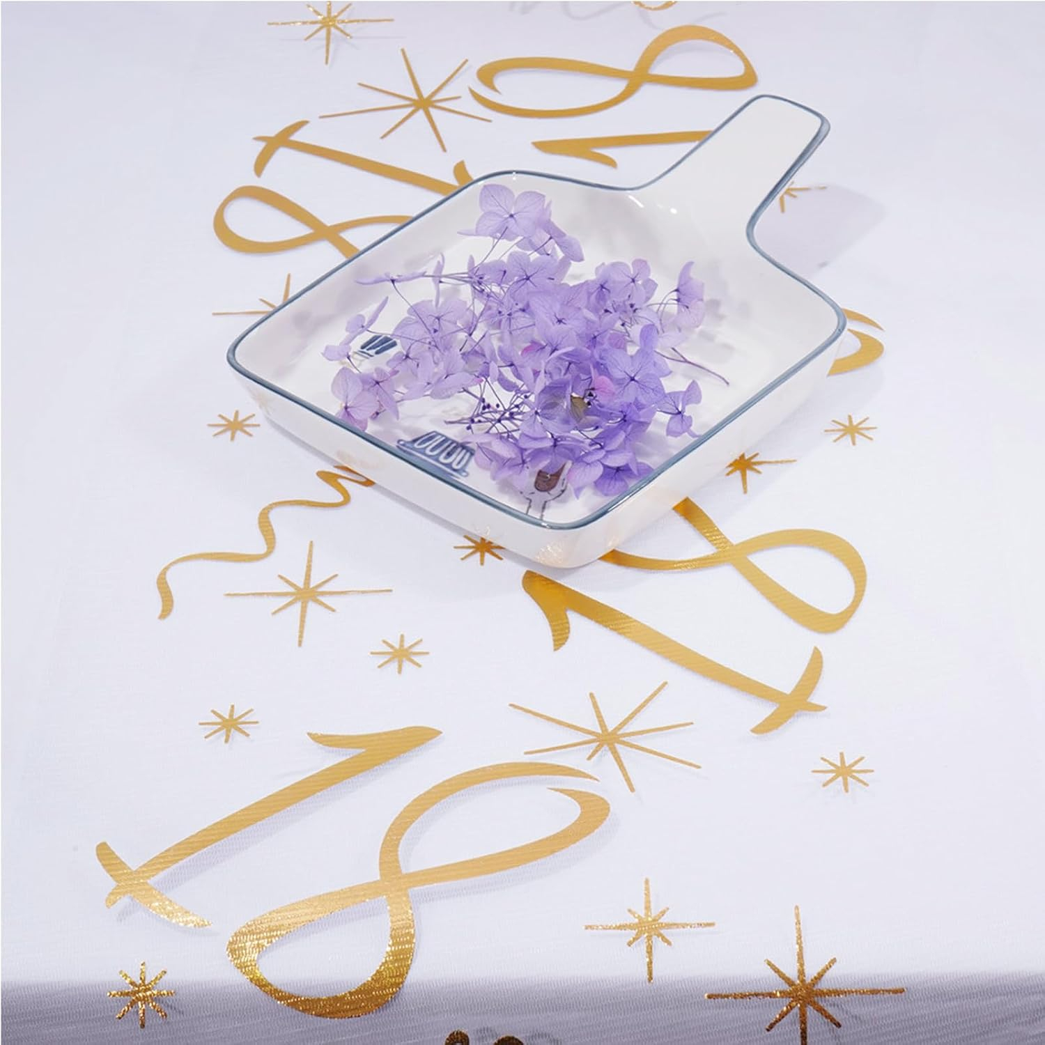 (28x275cm) Happy Birthday Tischläufer 18. Geburtstags Party Deko Zuschneidbares Tischtuch - Transparent / Gold
