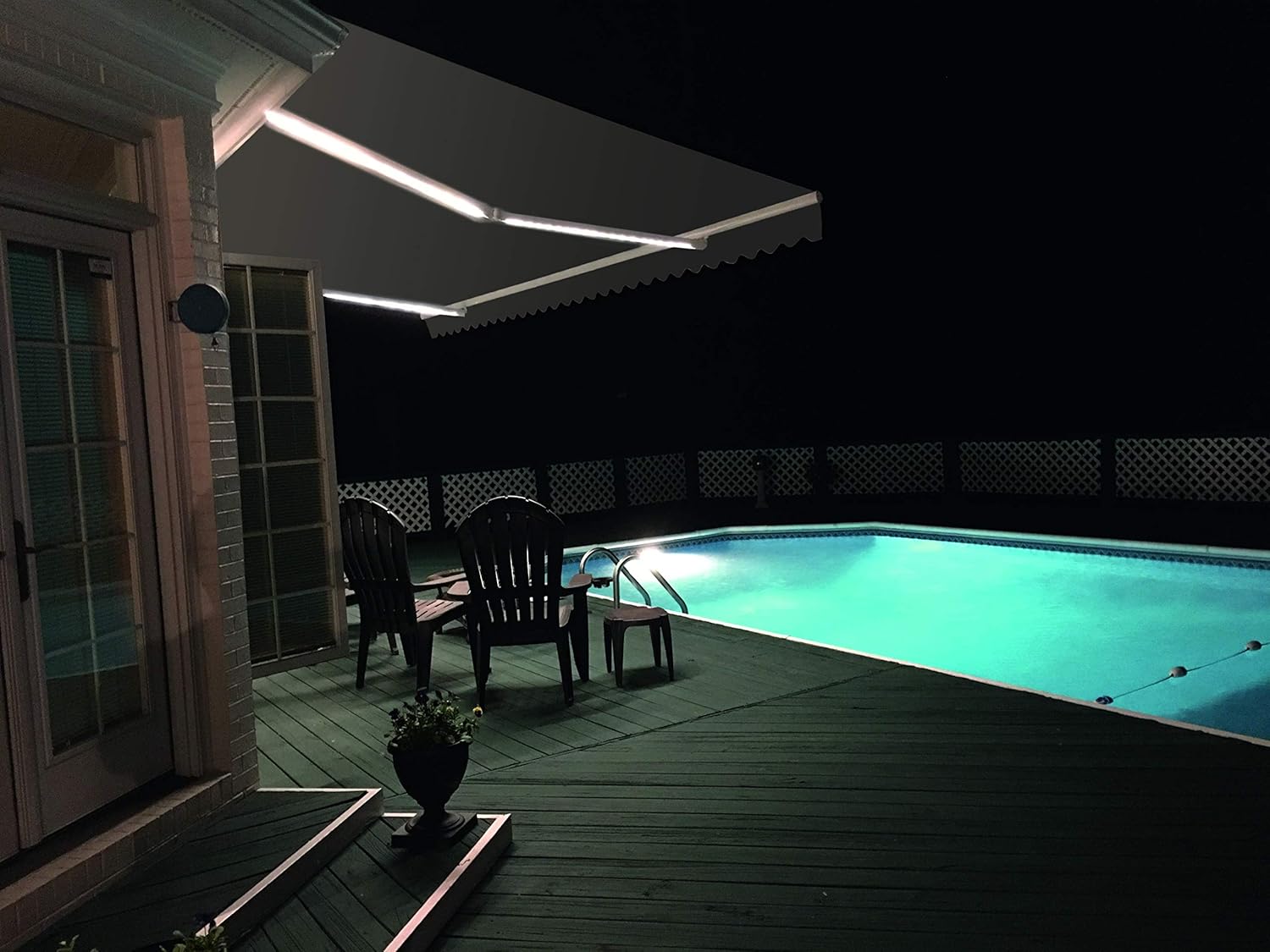 Halbkassettenmarkise Sun LED anthrazit 350x250cm Dessin 5822 Funkmotor NHK Links