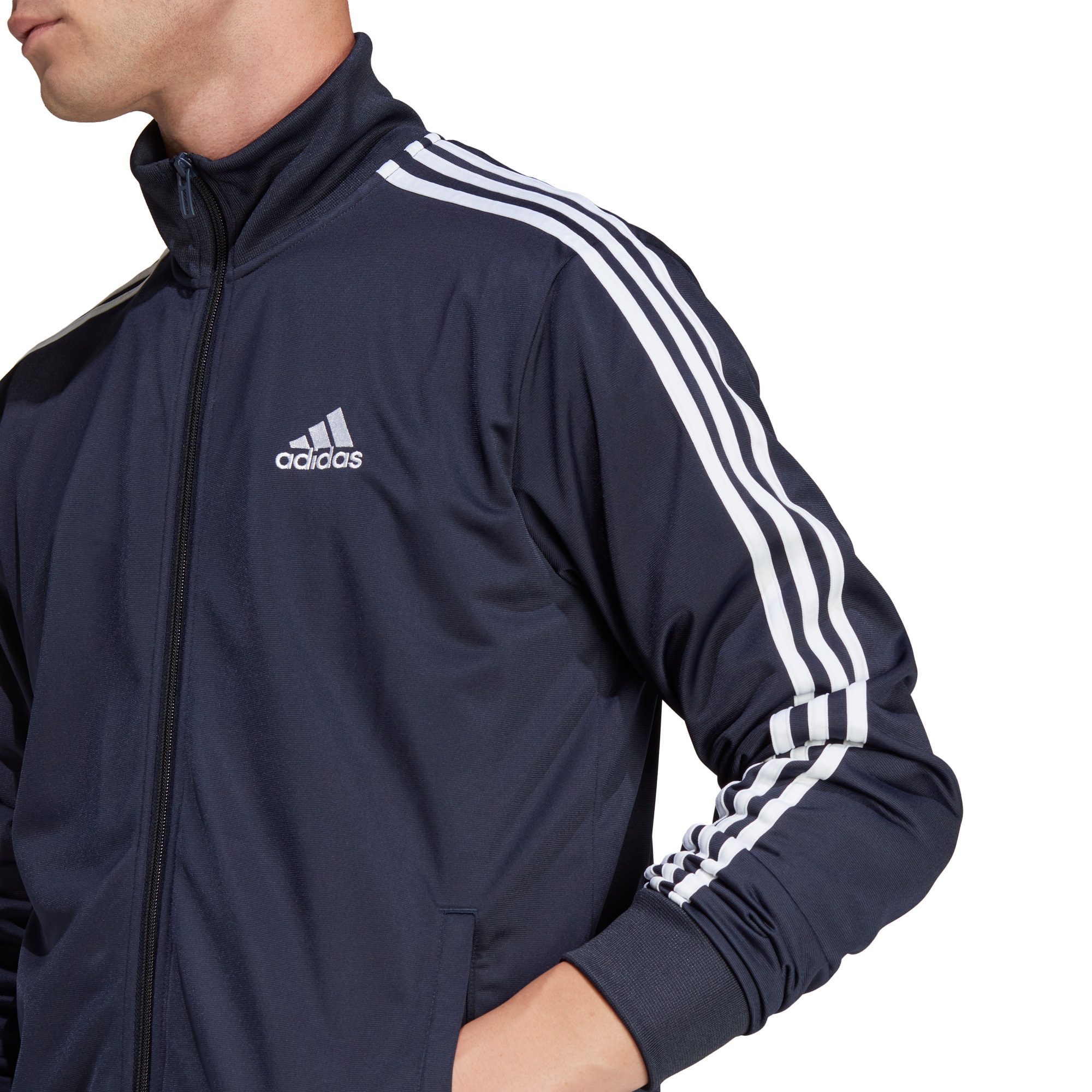 adidas Sportswear Basic 3-Streifen Tricot Trainingsanzug Herren legend ink