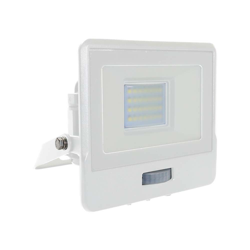 LED-schijnwerper met PIR-sensor - Samsung - IP65 - Wit - 20W - 1510 lumen - 6500K - 5 jaar - Modelnr.: VT-128S-W