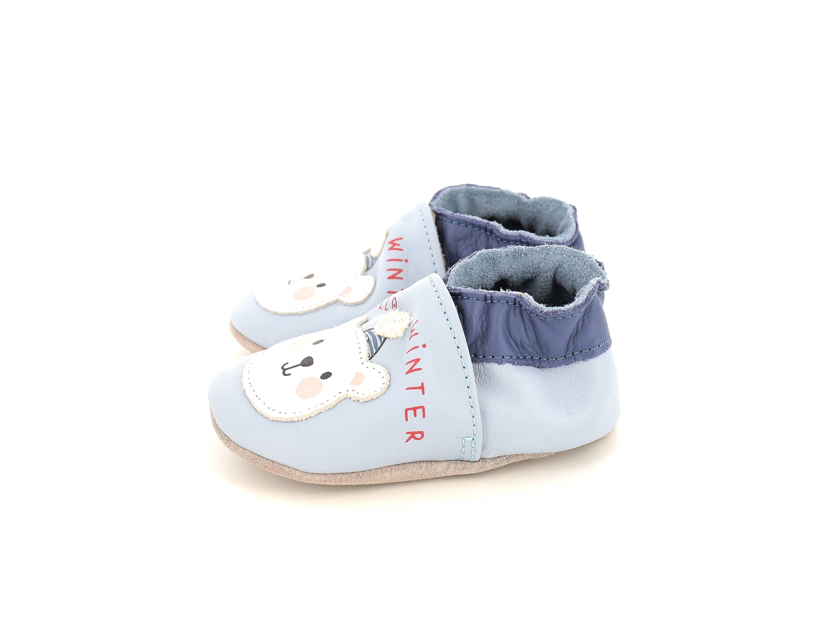 Robeez-HELLO WINTER Cuir Ciel