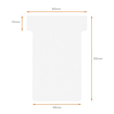 Nobo - 100 Fiches en T - Taille 2 - blanc