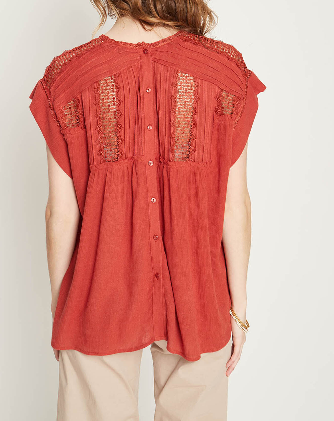 See u Soon Blouse Reyna rouge brique