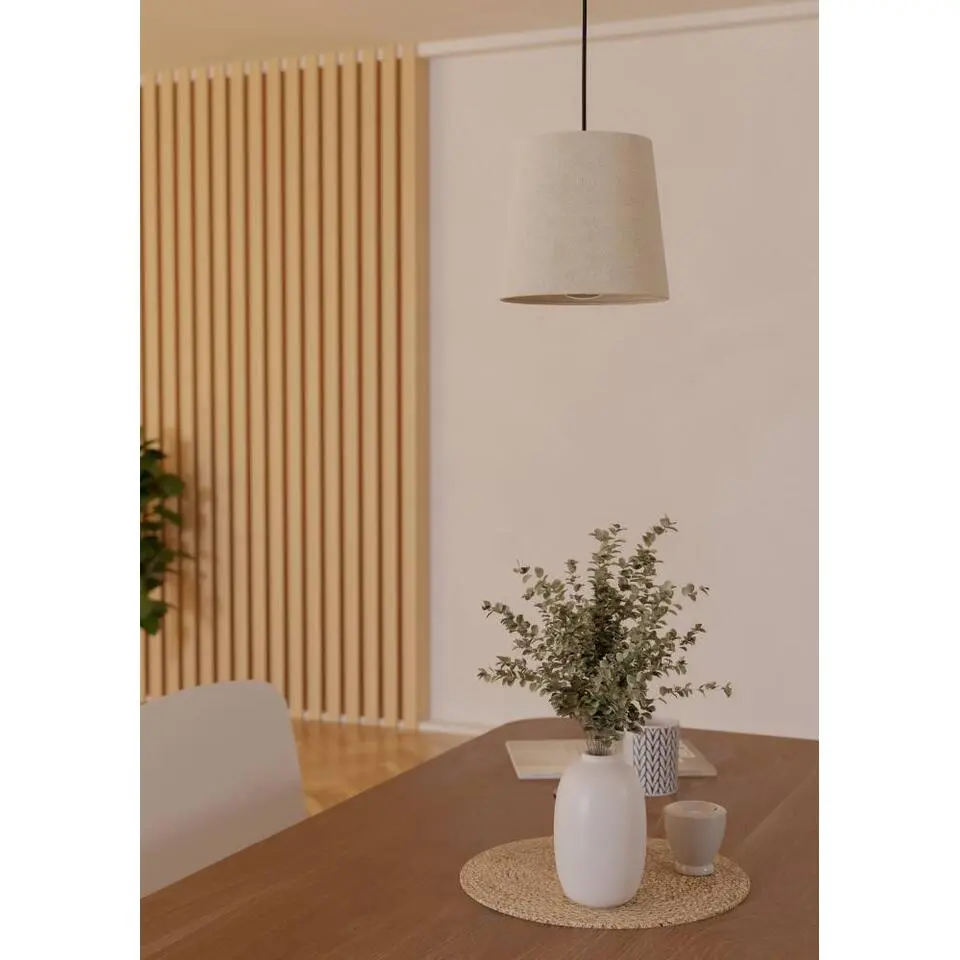 EGLO Febres Hanglamp - E27 - teddy stof - Zwart/Wit