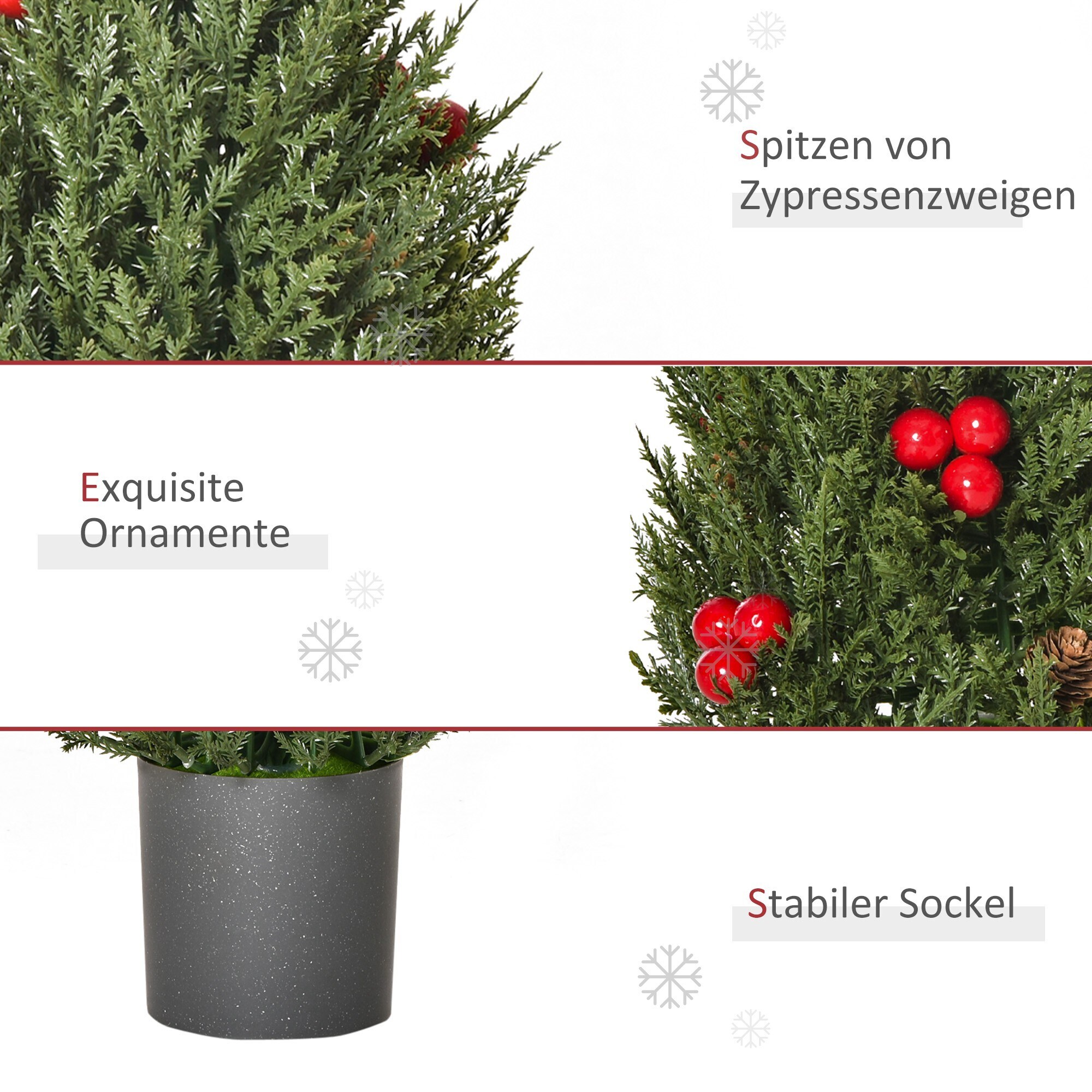 HOMCOM Künstlicher Weihnachtsbaum für den Tisch grün Ø27 x 47H cm