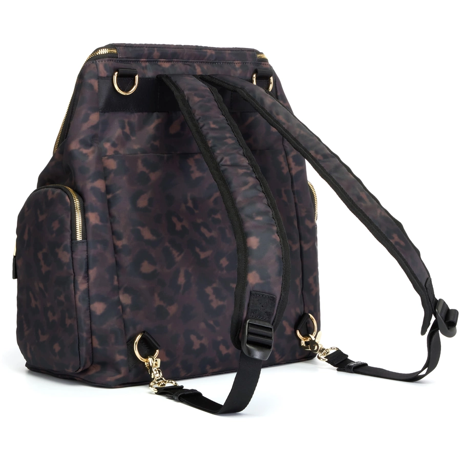 storksak Wickelrucksack Alyssa Leopard black