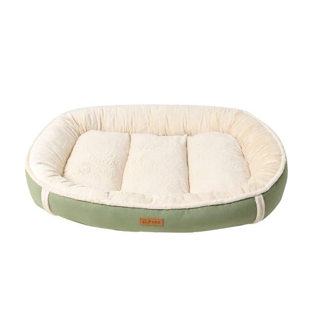 Ruskind Flannel Nest Hundeseng Pet Bed Mat græs farve S