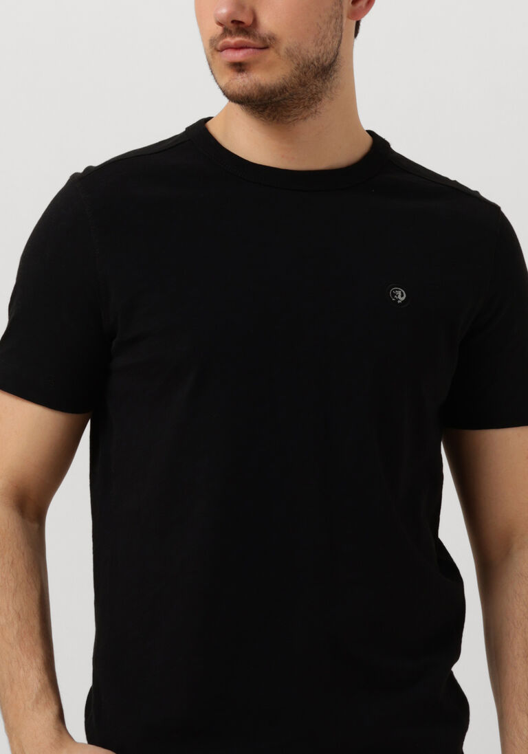 CAST IRON zwarte cast iron t-shirt short sleeve r-neck organic cotton slub essential