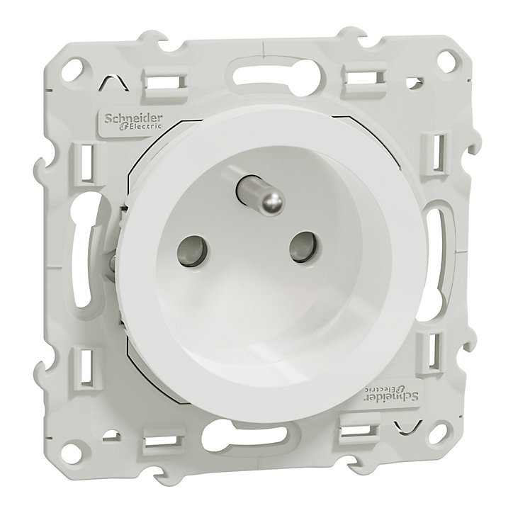 Mécanisme prise avec terre Schneider Electric Odace blanc