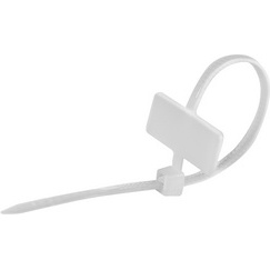 Attache-câbles avec champ d'inscription, blanc