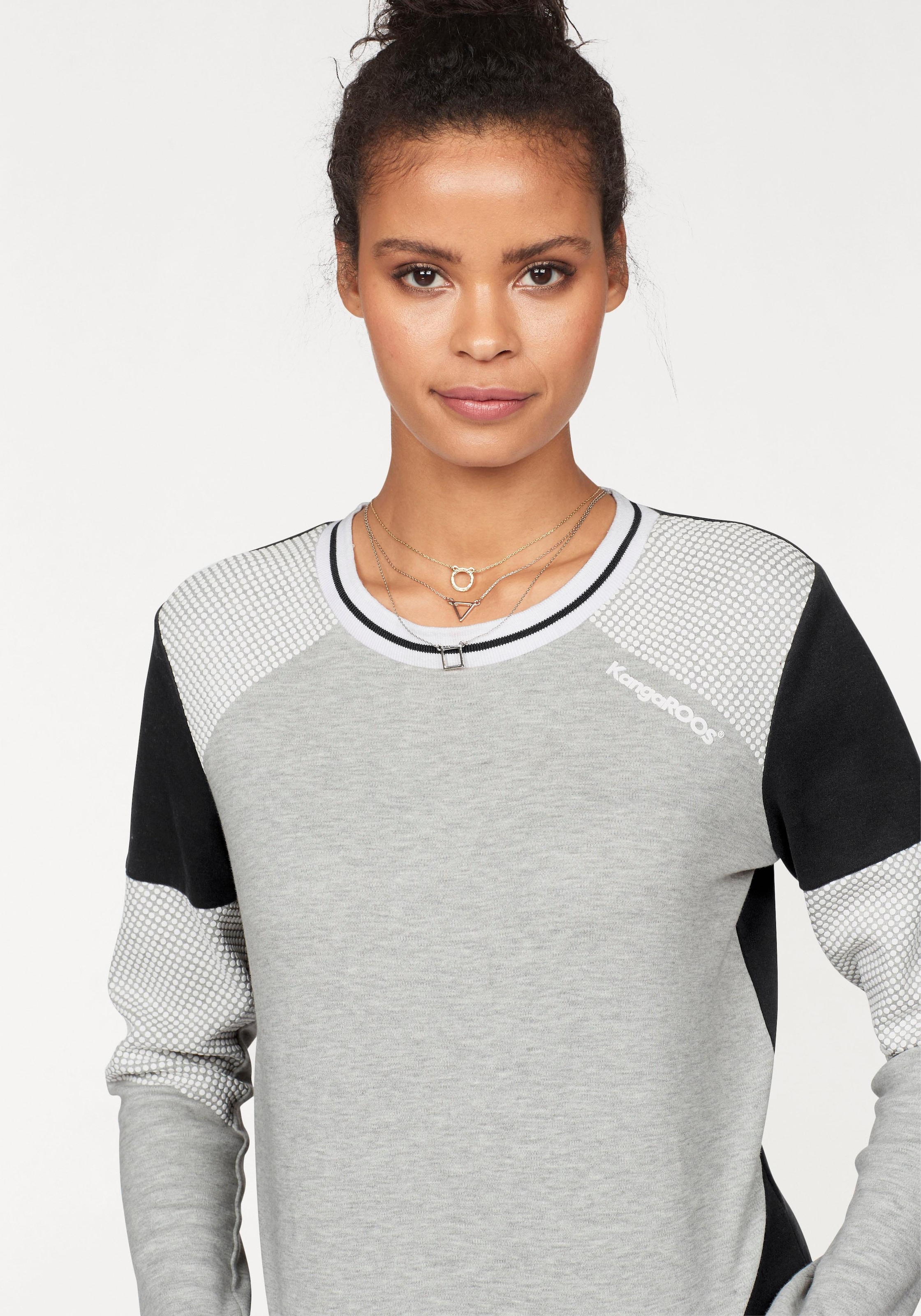 KangaROOS Sweatshirt , Langarm,  figurbetonte Passform,  Colourblocking,  aus Baumwolle