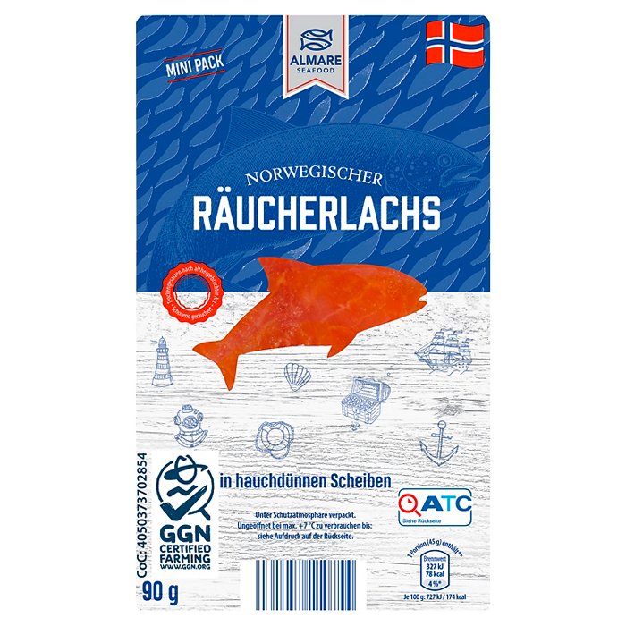 ALMARE SEAFOOD Mini Pack Räucherlachs 90 g