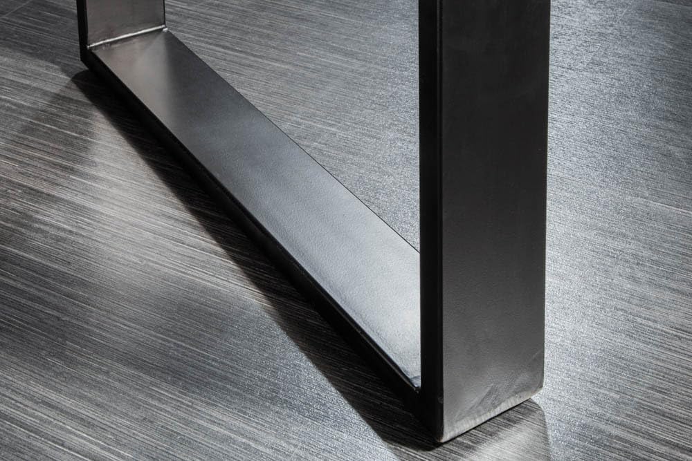 riess-ambiente.de Massivholz Esstisch Mammut 160cm Wild-Akazie Industrial Design 2,6cm Tischplatte