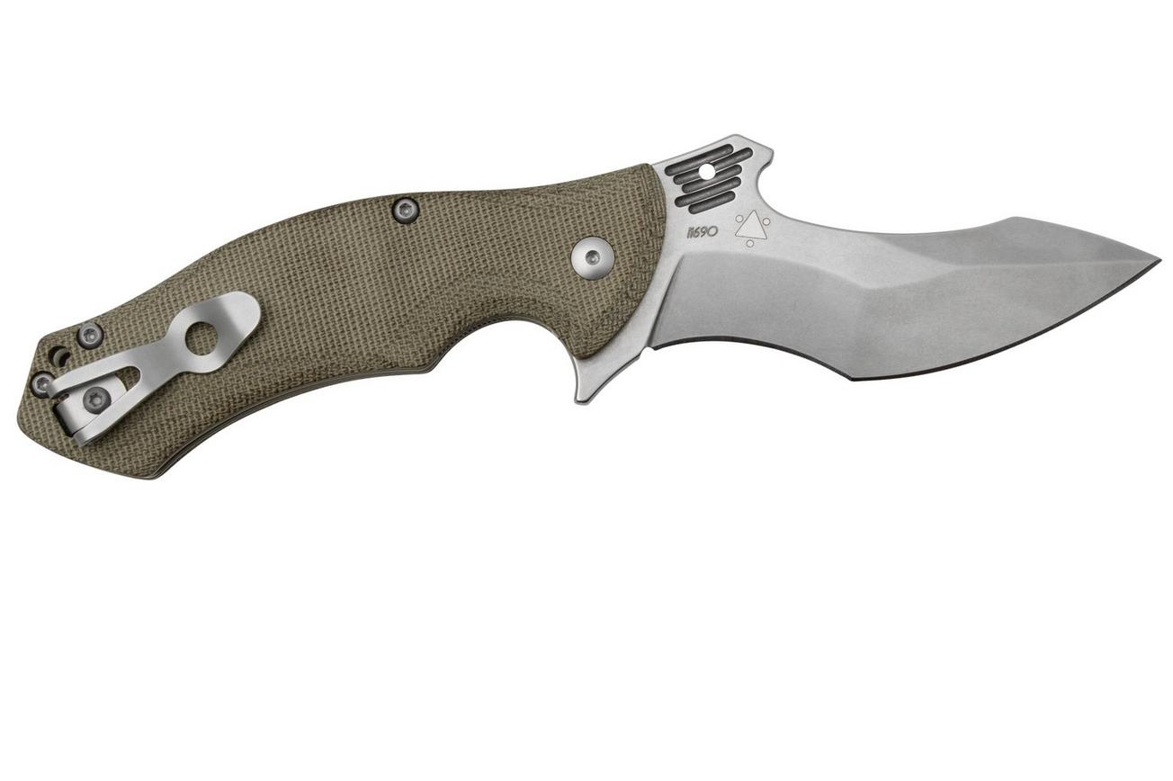 Viper Magà V5912CG N690 Böhler Stone Washed, Green Canvas Micarta, zakmes