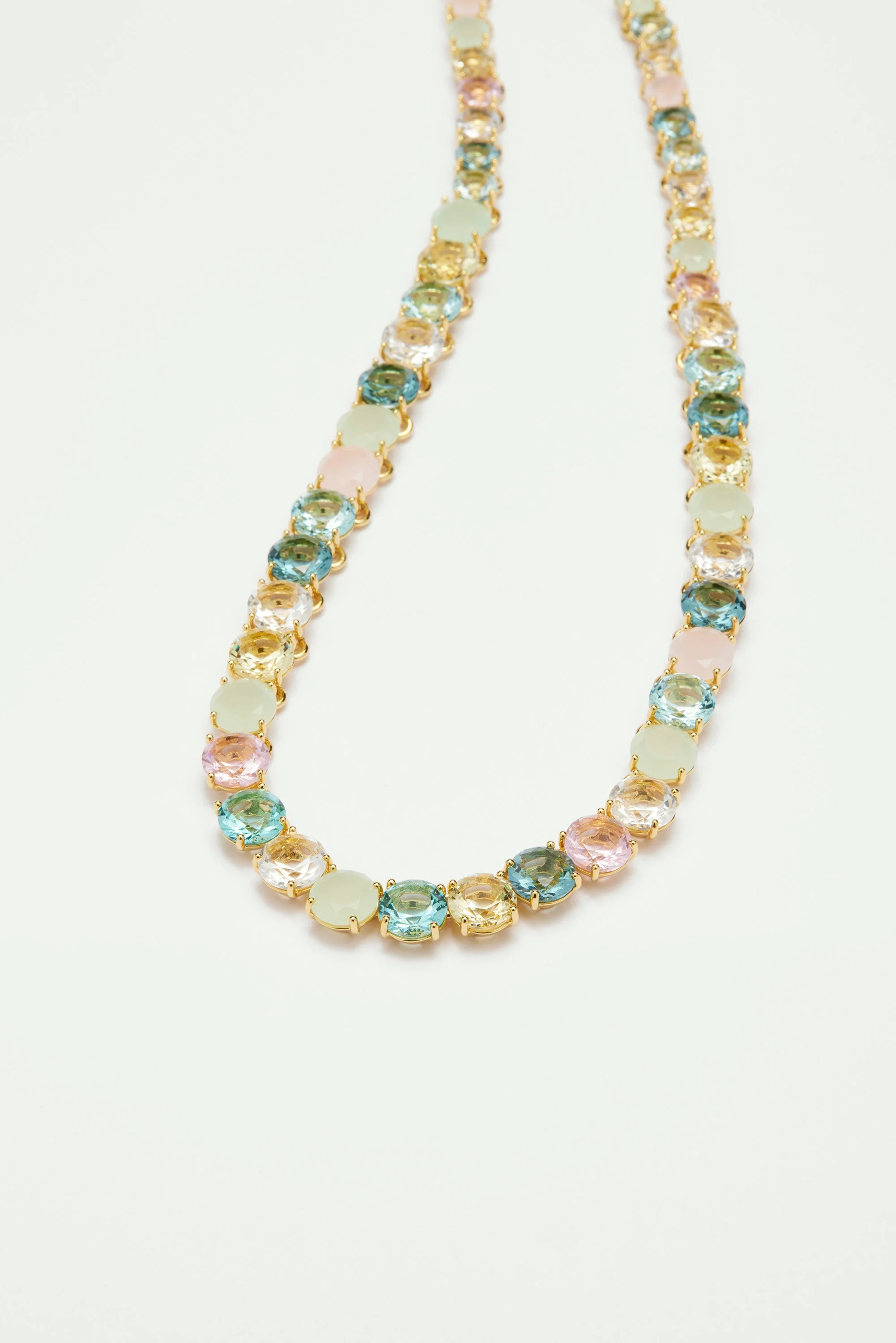Collier ras de cou pierres rondes la diamantine acqua azzura | Bleu